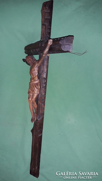 Antique hand-carved wooden wall crucifix cross corpus 48x20 cm corpus of Jesus 20 -cm according to the pictures