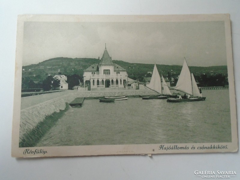 D199360  Révfülöp  Hajóállomás és csónakkikötő - Balaton 1927