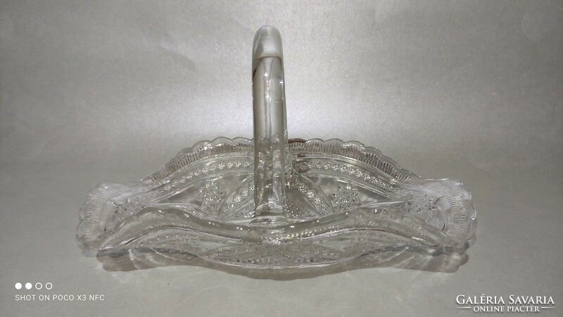 Buy it now at take away price!!! Antique cast glass basket offering with crown mark