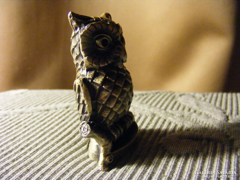 Silver-plated pewter owl 5.5 cm
