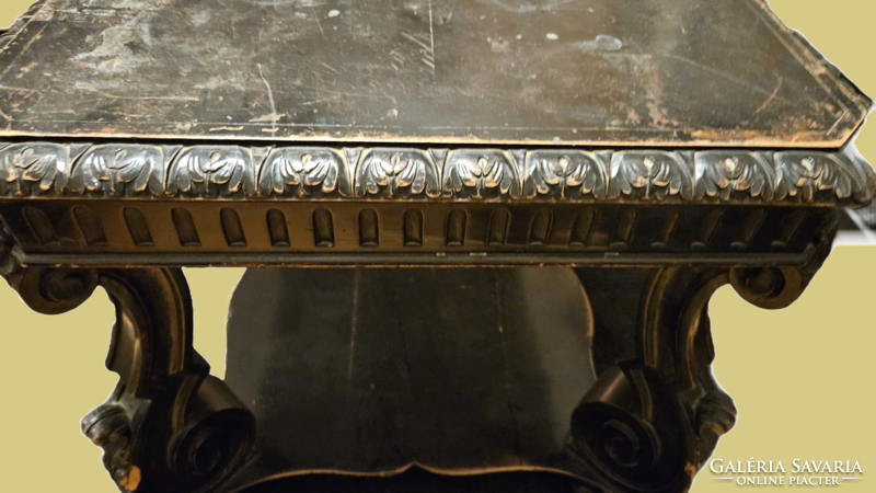 Századfordulós felnyitható antik dohányzóasztal