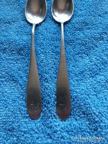 2 pieces of antique Vienna 13 latos silver 38.2 grams 19. Sz tea spoon with master mark rare!!!