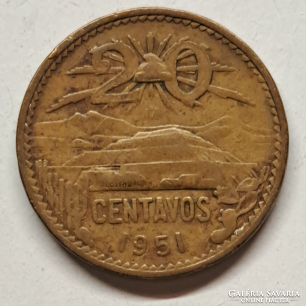 1951. . Mexikó 20 Centavos (253)