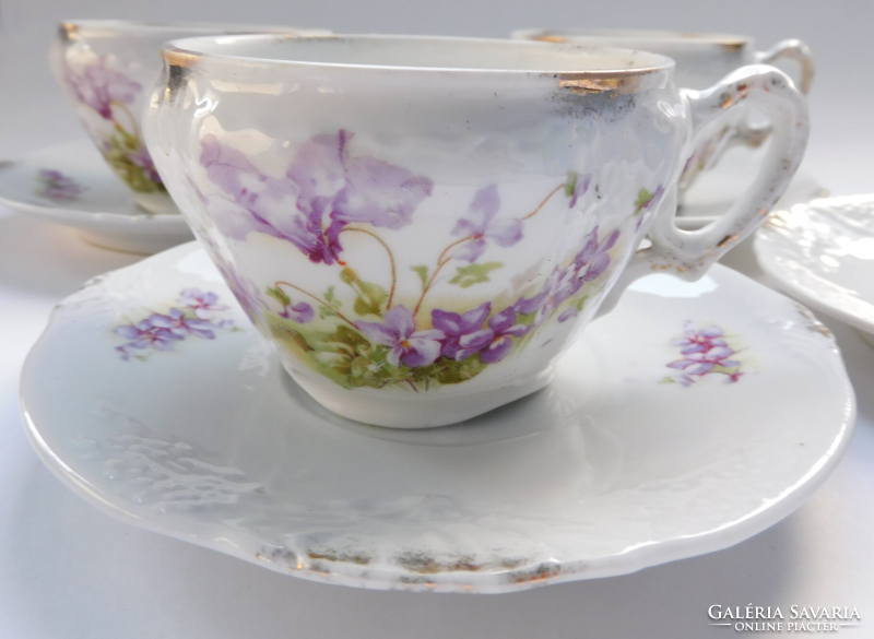 Antique cyclamen and violet tea/long coffee set
