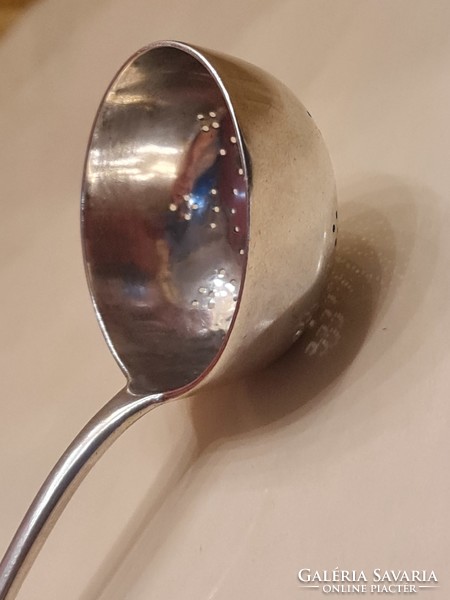 Antique Russian silver tea strainer spoon