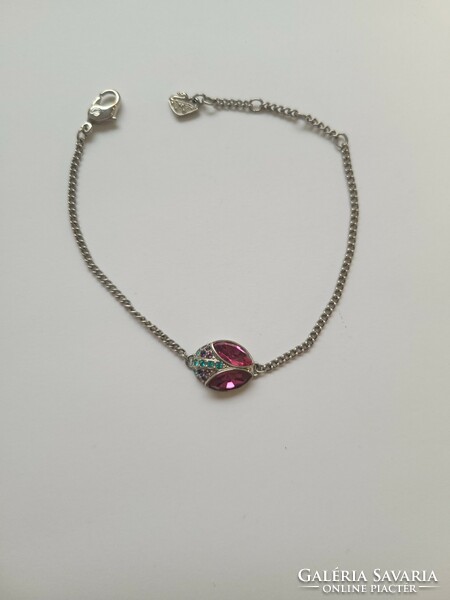 Beautiful swarovski ladybug adjustable crystal bracelet!