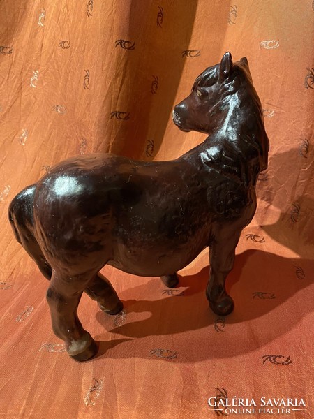 About 60 years old retro terracotta horse, pony, pony ceramic sculpture
