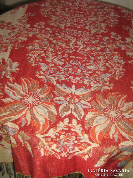 Soft floral fringe tablecloth runner in beautiful colors