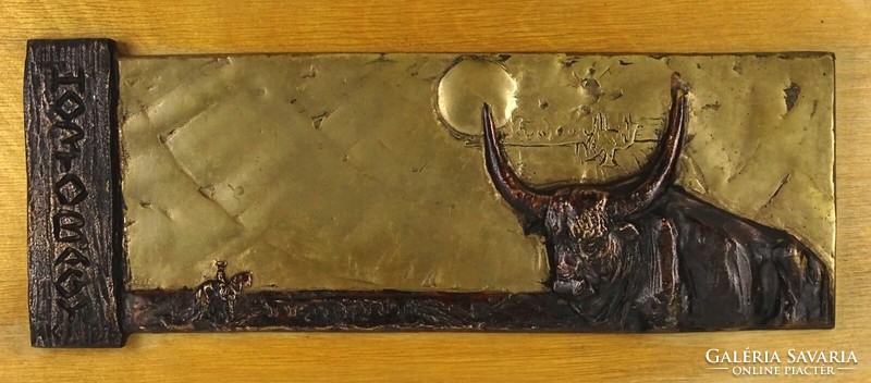 1P820 jános andrássy kurta: Hortobágy 1976 bronze plaque