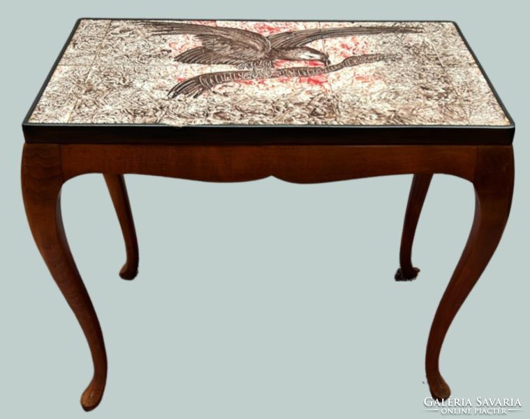Chippendale Eagle Tile End Table