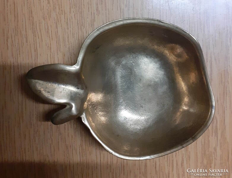 Cast brass ashtray in the shape of an apple