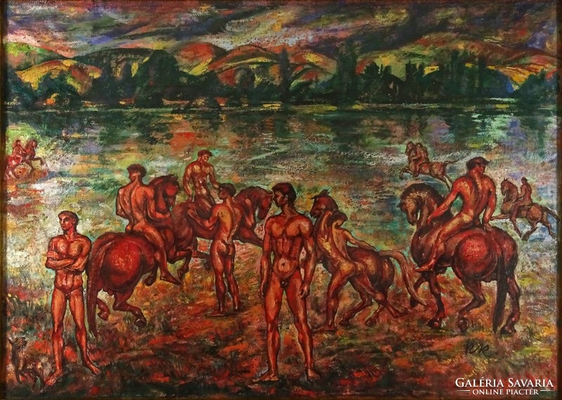 1G958 xx. Century Hungarian painter: bathers