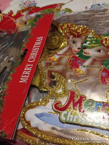 Large package of Christmas window decorations, most unopened