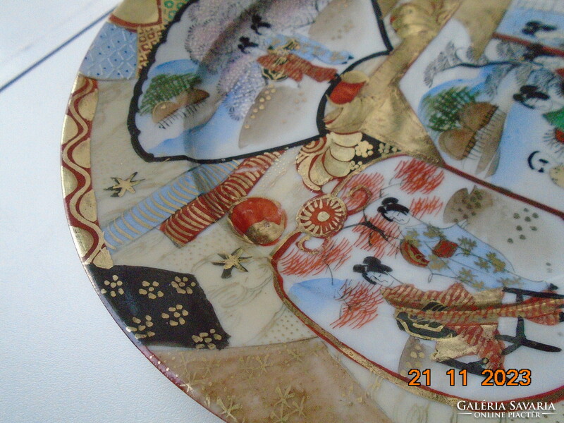 Antique Kutan plate with rich gilding, life and landscapes