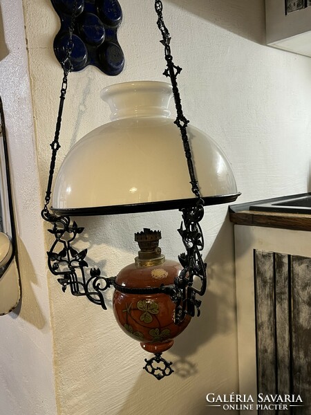 Kerosene lamp, chandelier lamp, majolica lamp