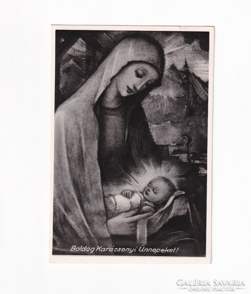 Sz:00 Christmas holy pictures-welcome.Cards-postcards