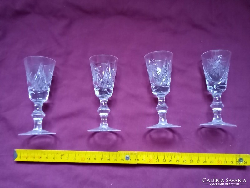 Polished crystal brandy glass with base 4 pcs for Christmas New Year's Eve celebrations