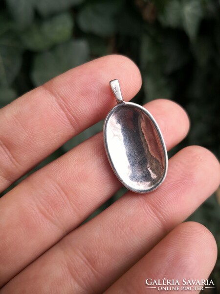 Blue stony silver pendant