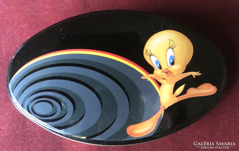Box decorated with Tweety Pie cartoon character