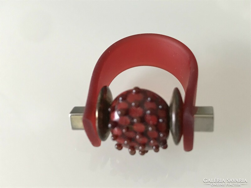 Modern ring, handcrafted piece, 20 mm inner diameter