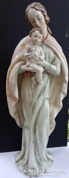 Antique hummel porcelain hand painted, marked madonna ceramic statue 34 cm religious souvenir gift