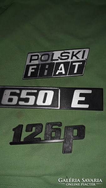 Régi eredeti plasztik POLSKI FIAT autó feliratok 3 db EGYBEN a képek szerint
