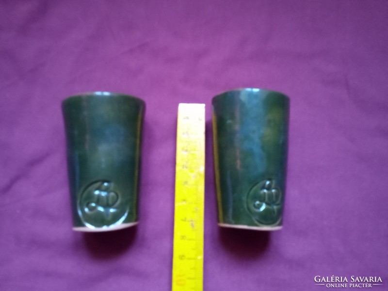 Pálinka ceramic cupica glass 2 pieces for Christmas New Year's Eve celebrations