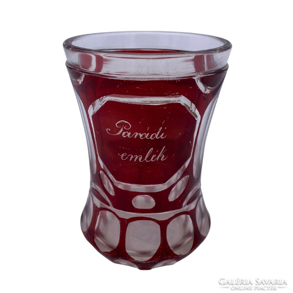 Biedermeier polished burgundy glass m00474
