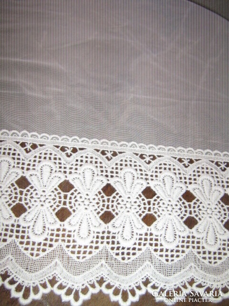 Beautiful vintage white wide lace curtain