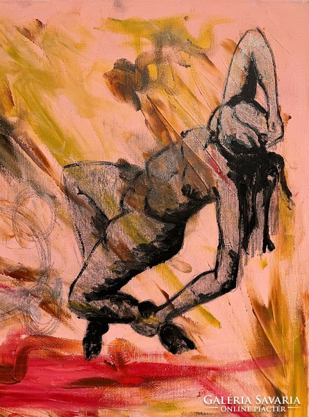 Unknown painter: nude studies in pink (oil on canvas) /invoice provided/