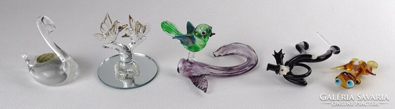 1P486 old blown glass figure 5 pieces