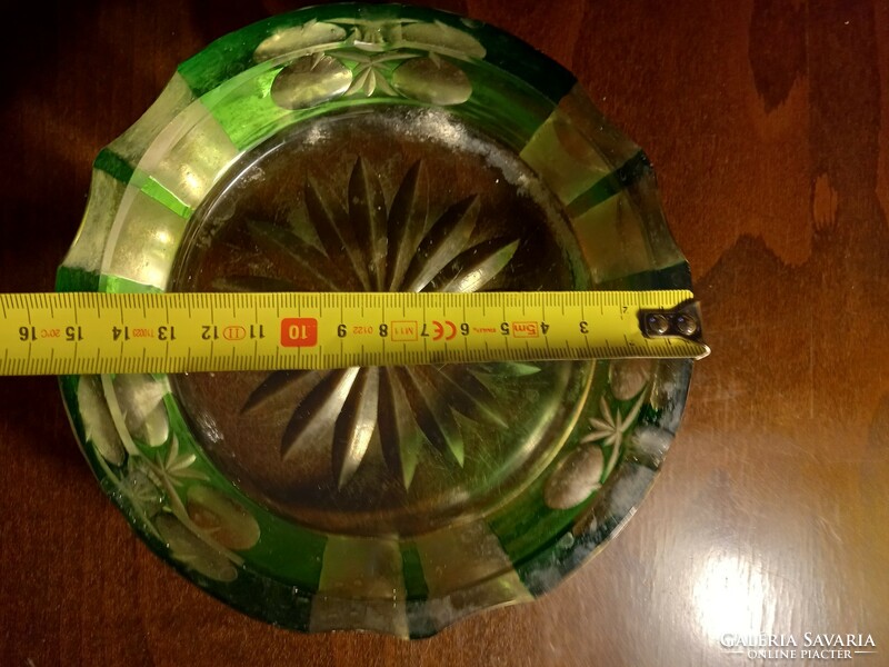 Green heavy glass ashtray