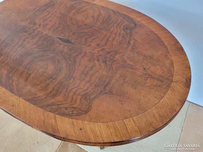Régi vintage ovális asztal neobarokk kis asztal 93 cm konzolasztal