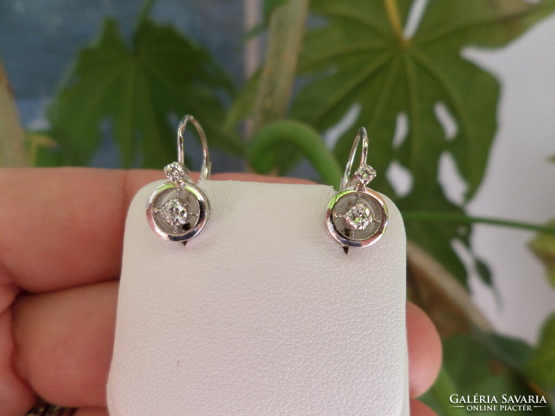 A pair of white gold brillé earrings
