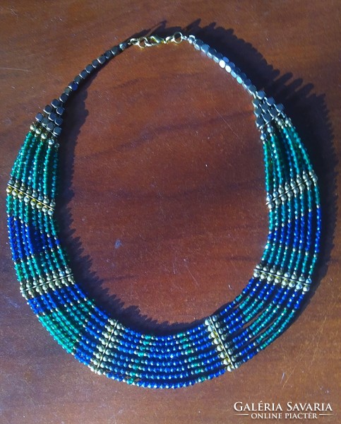 Emerald sapphire necklace