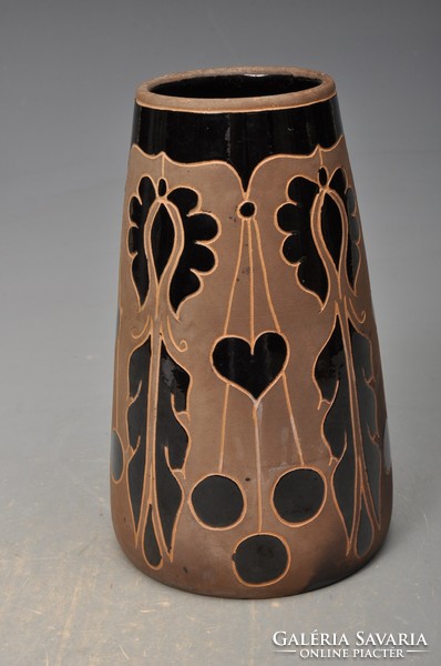 Steinbach Sándor szecessziós vázája, 16,5cm, Mezőtúr  jelzett