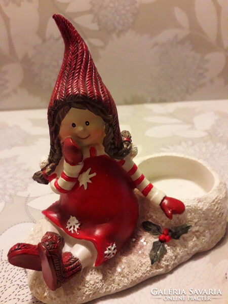 Jette &lasse girl figure tea candle holder colorful 12x10x7cm. Flawless