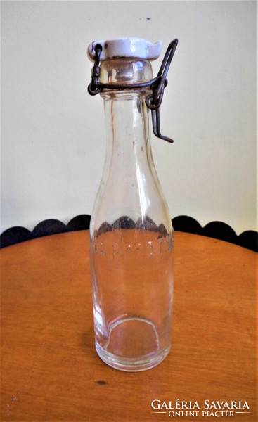 Régi kicsi ásványvizes üveg Harmatvíz + számolócédulája