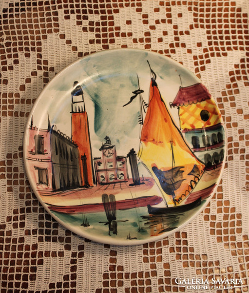 Venetian painted decorative plate