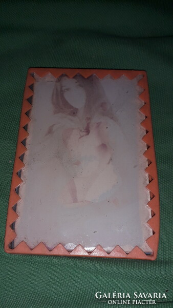 1970s target shooting 3-stick tobacconist pocket mirror erotic lady with color photo as shown in pictures