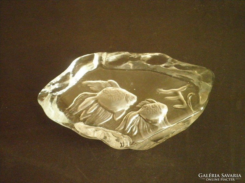 Cast glass fish paperweight