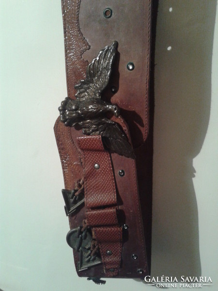 Beautiful eagle leather belt