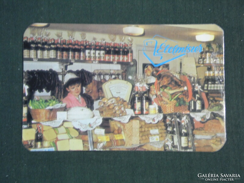 Kártyanaptár, Baranya Élelmiszer ABC áruházak, Pécs, Csemege pult,1989 ,   (2)