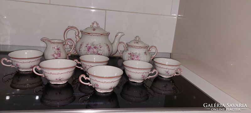 Zsolnay pink feathered tea set
