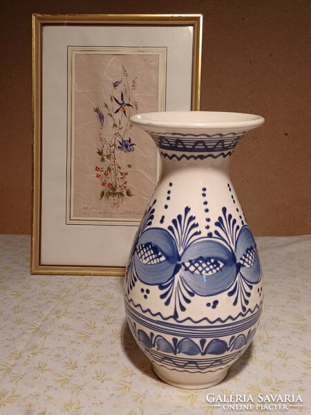 Old Hódmezővásárhely glazed ceramic vase - mónus j. Hmv.