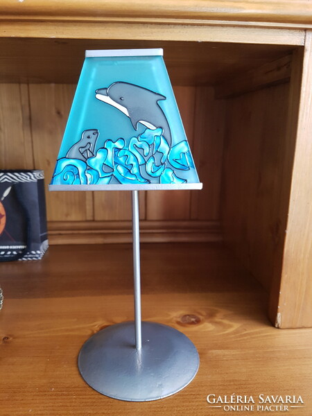 Candlestick with dolphin mood lantern