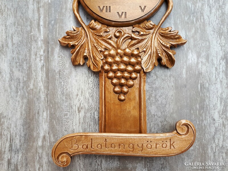 Clock wall clock grape clock wooden clock grape picture wall picture wine winery carved grape wood carving must wood gift