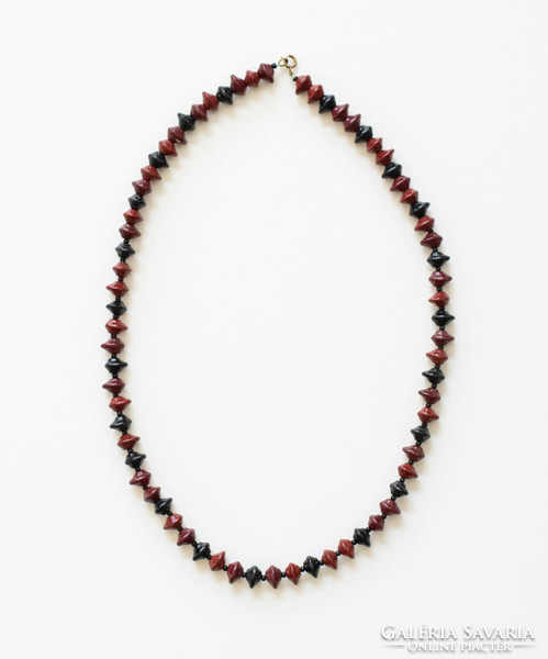 Vintage nyaklánc - amorf kerámia vagy üveg gyöngyökből - bohém etno boho folk art