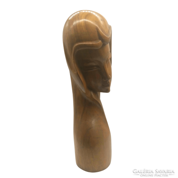 Art deco female wooden bust m00279