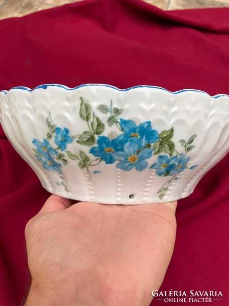 24,5 cm átmérőjű gyönyörű porcelán  pogácsás tál virágos